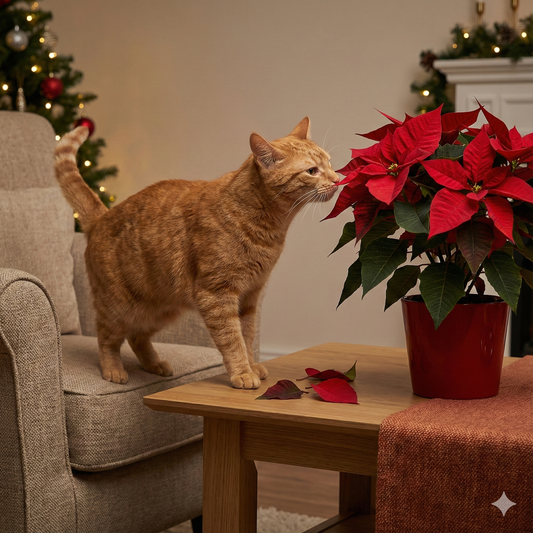 La Flor de Pascua y tu Gato: Guía Definitiva de Supervivencia Navideña 2025