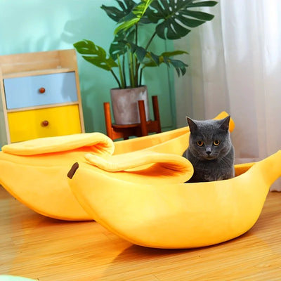 Cama para gatos con forma de plátano
