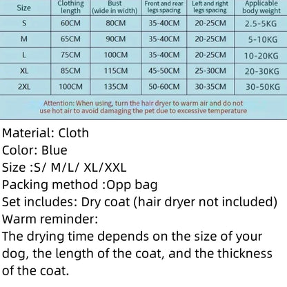 Secador de pelo plegable para perros