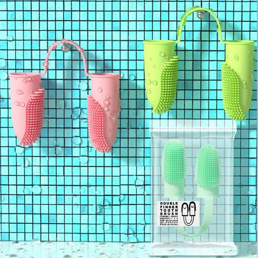 Cepillo de dientes de dos dedos para mascotas