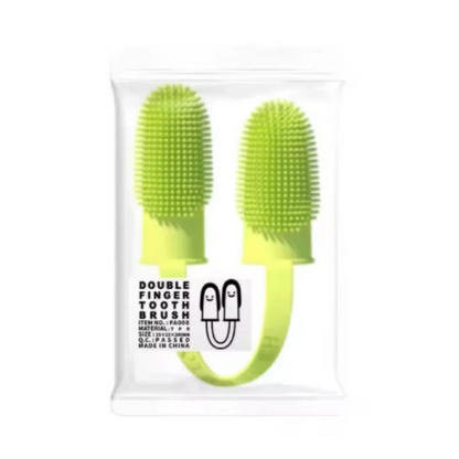 Cepillo de dientes de dos dedos para mascotas