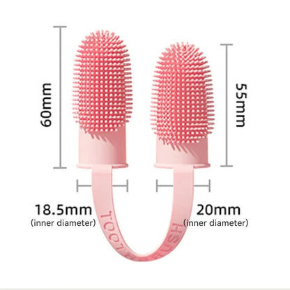 Cepillo de dientes de dos dedos para mascotas